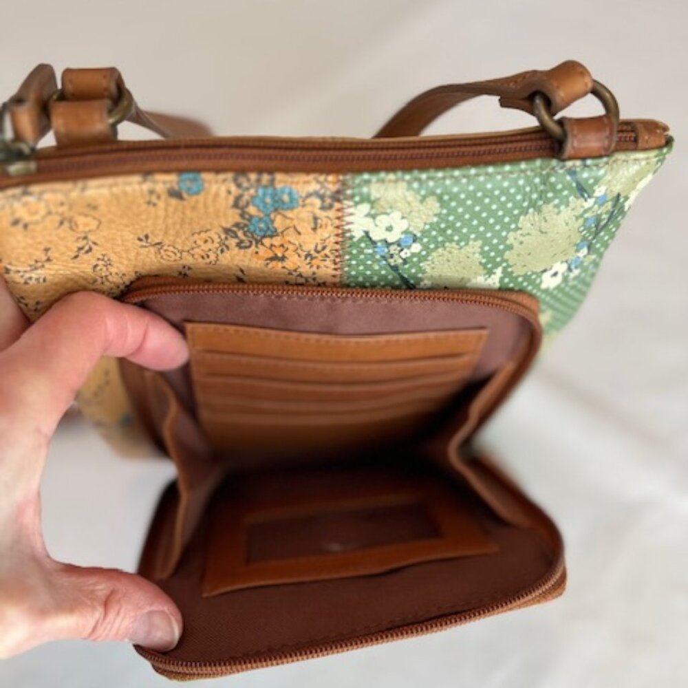 FOSSIL | Patchwork Leather Crossbody Shoulder Bag - Vintage - Picture 3 of 9